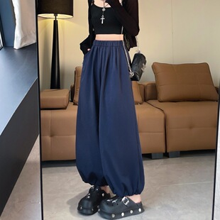 垂感直筒裤 速干阔腿裤 宽松高腰显瘦休闲九分裤 2026新款 子 女春夏季