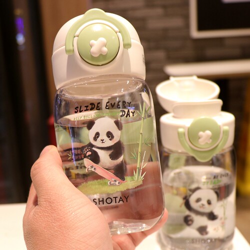 塑料水杯弹盖便携式杯子防摔可爱