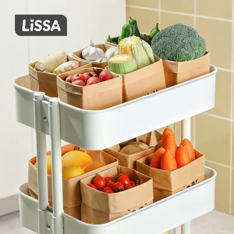 lissa食品专用分装袋子可水洗牛皮纸袋加厚蔬菜水果收纳袋保鲜袋