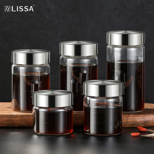 lissa家用中药玻璃分装瓶密封罐