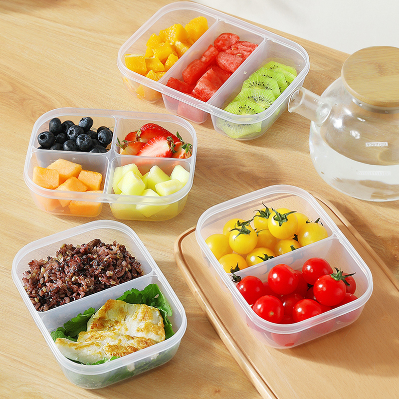 PP食品级进口分格保鲜水果便当盒