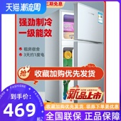 现代小冰箱家用小型宿舍办公租房节能静音双开门冷冻迷你小电冰箱