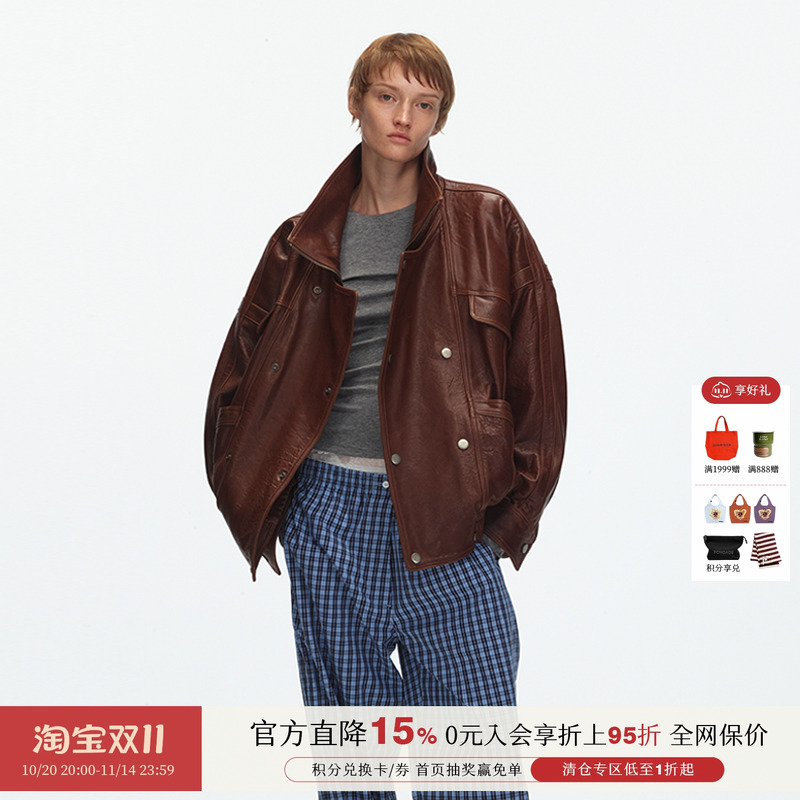 ECHOADE飞行员皮夹克外套