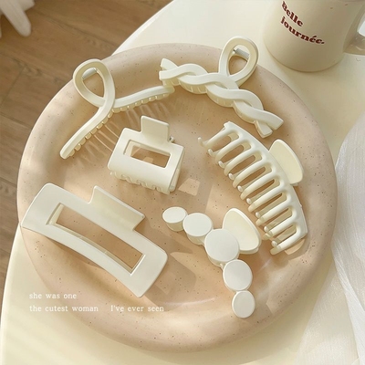 发夹女后脑勺白色2024年新款白色系抓夹女后脑勺发夹头发鲨鱼夹子