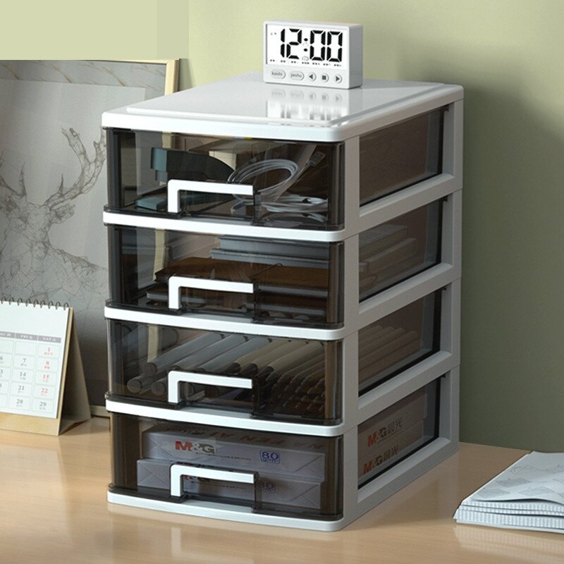 小抽屉式收纳盒办公桌面收纳柜学生书桌上文具整理杂物储物箱