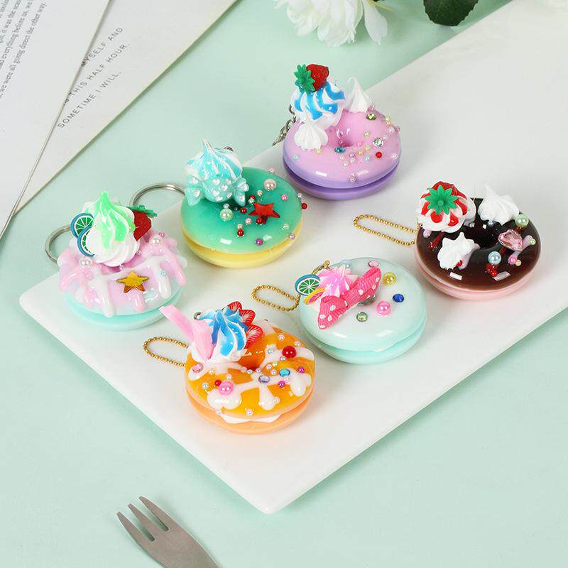 仿真食物甜甜圈钥匙扣趣味食玩仿真甜点蛋糕挂件小清新包包挂饰