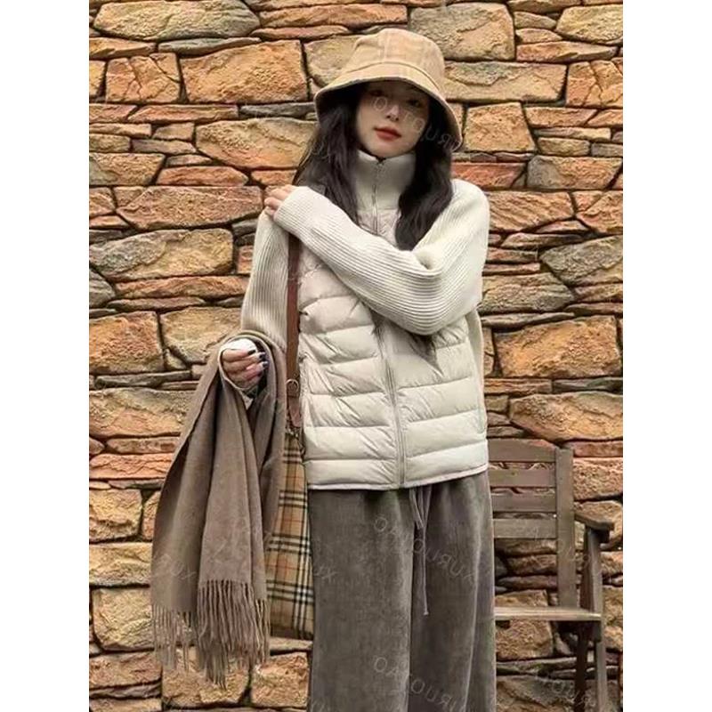 秋冬季羽绒棉服外套立领棉衣针织