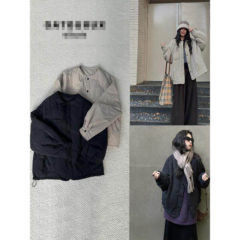 徐若桃studio同款保暖棉衣圆领百搭显瘦短款羽绒棉服外套女秋冬季