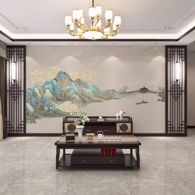 新中式水墨山水碳晶板客厅卧室电视背景护墙板沙发茶室装饰纤维板,基础建材,集成板,淘宝优惠券,粉丝福利购,淘宝优惠卷