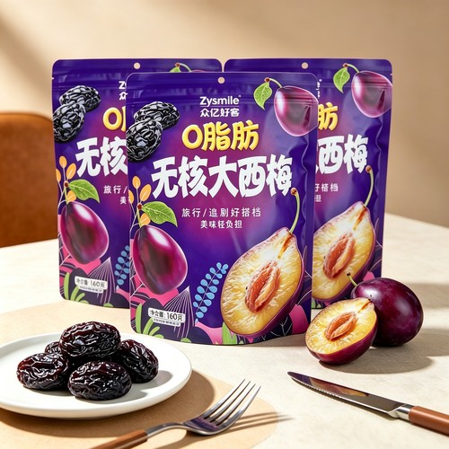 【高铁同款】众亿好客0脂肪无核大西梅美味果脯酸甜零食160g轻食