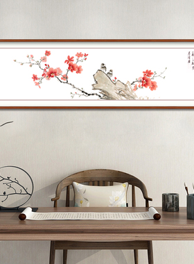 纯手绘国画牡丹挂画花鸟画客厅装饰画沙发背景墙卧室床头壁画