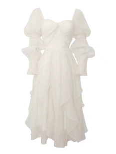 春装 高级感连衣裙夏季 女盐系穿搭气质显瘦仙女公主裙白色茶歇法式