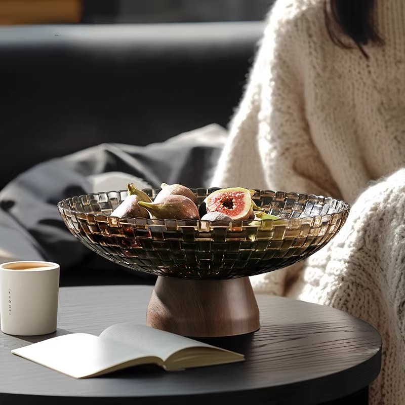 德国进口水果盘客厅茶几家用新年零食盘轻奢高档干果盘高颜值沥水