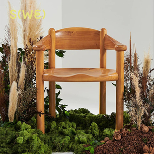 靠背椅 北欧 简约 椅子GUBI 家用 餐椅 实木 雕塑感 Daumiller