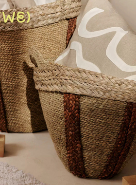25年新品丹麦Fermliving Mar Woven Baskets两个一组储物篮收纳筐