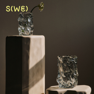 玻璃花瓶花器波浪轮廓雕塑感 VirelleVase 25秋冬新品 Fermliving