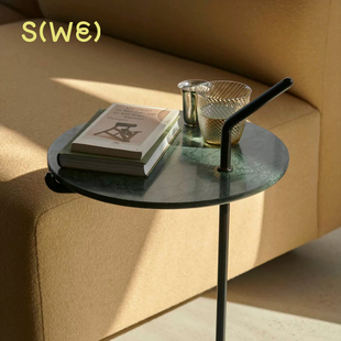 丹麦& Tradition Halten SH9 边几大理石玻璃 角几 北欧客厅茶几