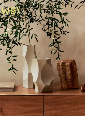 25年新品丹麦Fermliving Cueva Vase 花瓶雕塑感花器陶瓷曲线摆件
