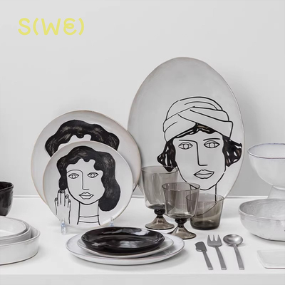 比利时Serax La Mère 餐盘盘子椭圆餐盘托盘图案艺术感雕塑感