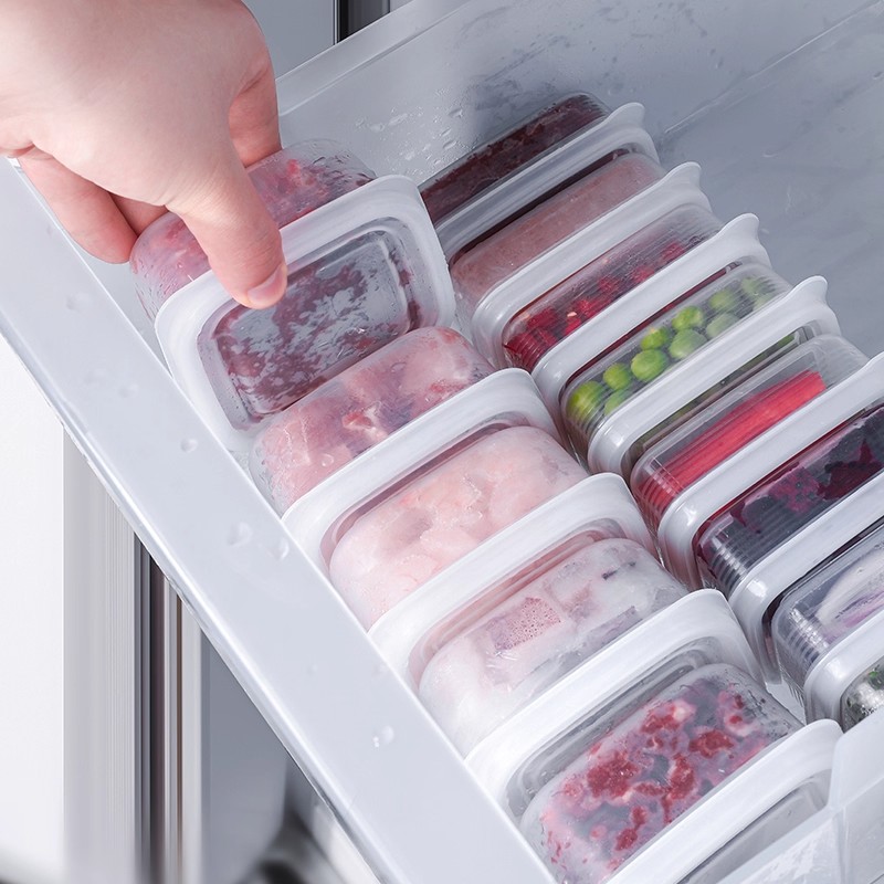 日本进口冰箱收纳盒冻肉分格备菜
