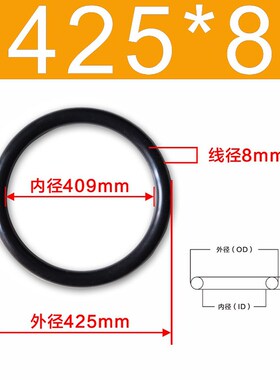 丁晴胶O型密封圈外径410/415/420/425/430/435/440/445/450/455*8