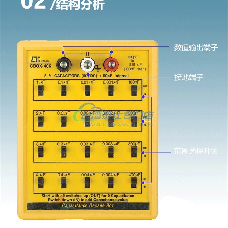 台湾LBOX-405电感箱滑动开关便携式迷你电感测试仪电感十进位进口
