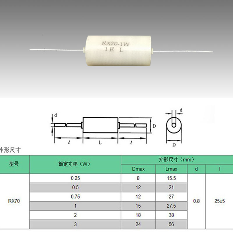 RX70-E高精度低温漂仪器仪表采样精密电阻0.25W0.5W1W2W3W250RL欧