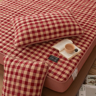 新疆全棉棉花床笠罩单件2026新款A类纯棉夹棉加厚床罩套四季通用