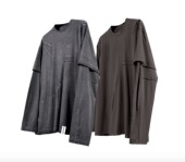 「OCEANBACCA」AW23 脏染建筑弧形切割外置省位长袖 vol.1 假两件