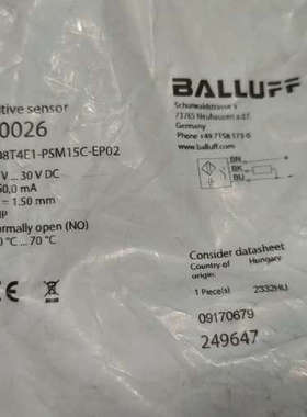 BALLUFF传感器  BCS0026