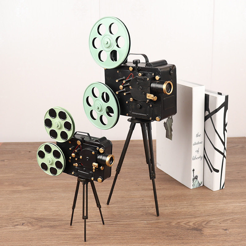 复古老式放映机模型铁皮手工艺收藏品怀旧橱窗摆件拍摄影道具摆设