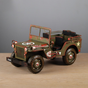 二战美式威利斯吉普车模型铁艺大号jeep家居橱窗酒吧酒柜玄关