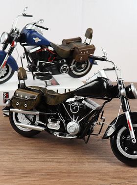 美式复古酒吧酒柜玄关摩托车模型