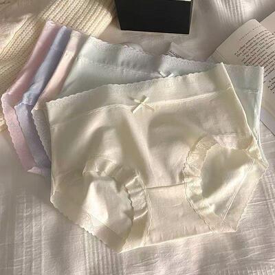 内裤纯棉中腰蕾丝三角裤