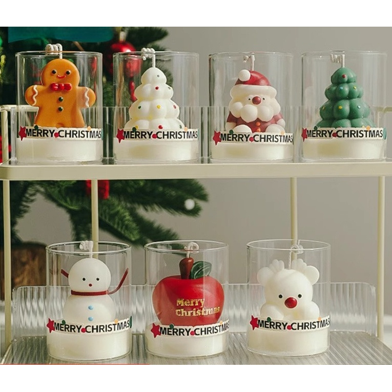 圣诞节卡通造型香薰蜡烛MERRY CHRISTMAS装饰摆件创意礼品氛围感