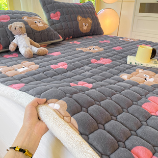 牛奶绒夹棉床单单件冬季加绒加厚珊瑚绒学生宿舍单人被单绒毯铺床