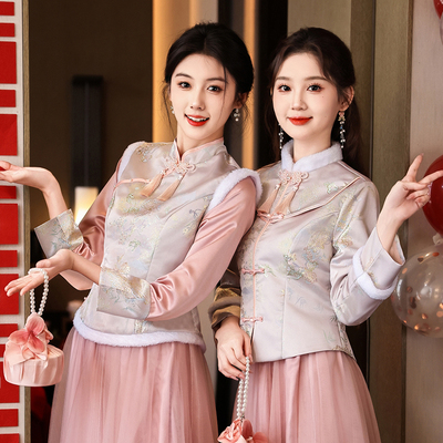 旗袍长袖保暖君英贤新中式