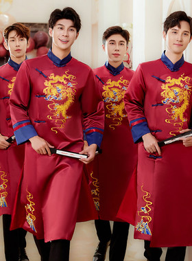 伴郎服中式兄弟装礼服2025新款中国风唐装新郎旗袍结婚大褂伴郎服