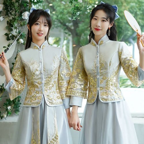 君英贤中式伴娘服姐妹装礼服
