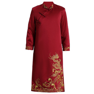 伴郎服中式男兄弟装结婚礼服搞笑中国风唐装汉服大马褂旗袍伴郎团