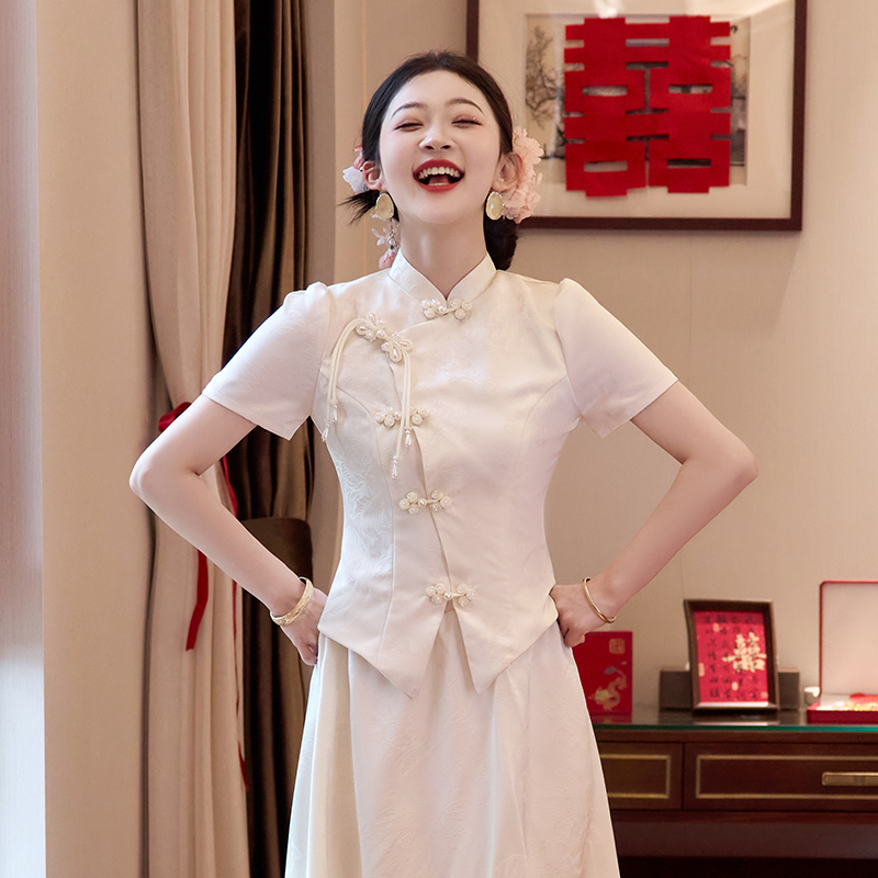 高端气质旗袍女新中式冬季