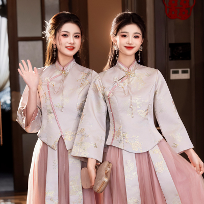 伴娘服中式女2025新款冬季