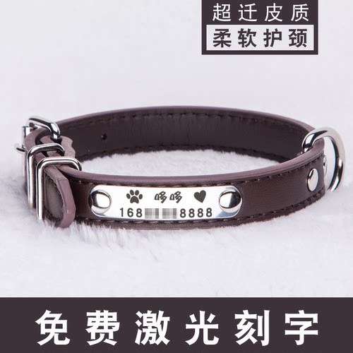 宠物可定制猫牌小狗牌定制防丢项圈刻字狗狗牵引绳系绳索引项链咪