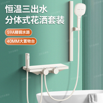 卫浴淋浴花洒套装无顶喷家用恒温洗澡喷头简易全铜增压沐浴器一套