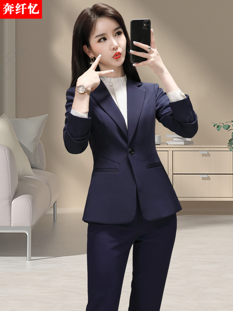 高端时尚职业装西装套装女气质总裁工作服大学生面试正装西服外套