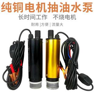 12V24伏220V小型水泵油抽子柴油抽油神器加油枪抽酒泵 电动抽油泵