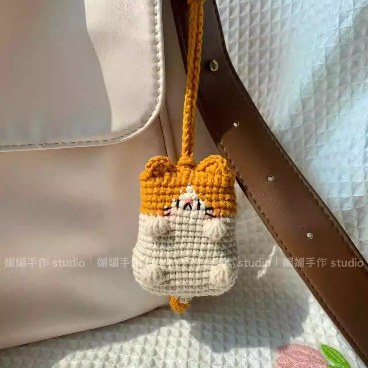 DIY可爱猫咪耳机包挂件材料包