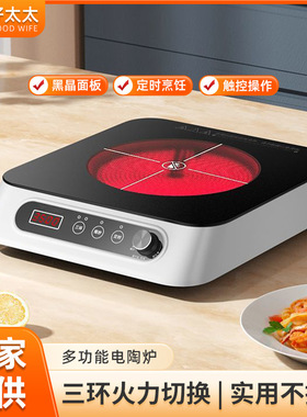 雅鹏好太太电陶炉家用爆炒大功率多功能3500W电火锅电磁炉款光波