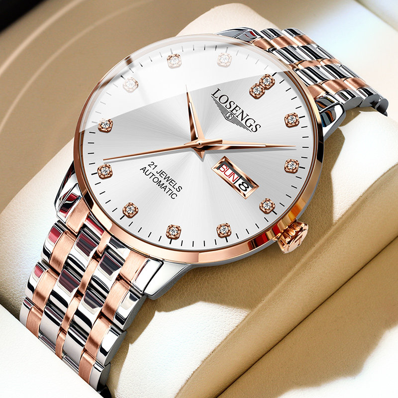 新款瑞士原装手表男士机械表超薄时尚奢华真钻夜光防水韩版