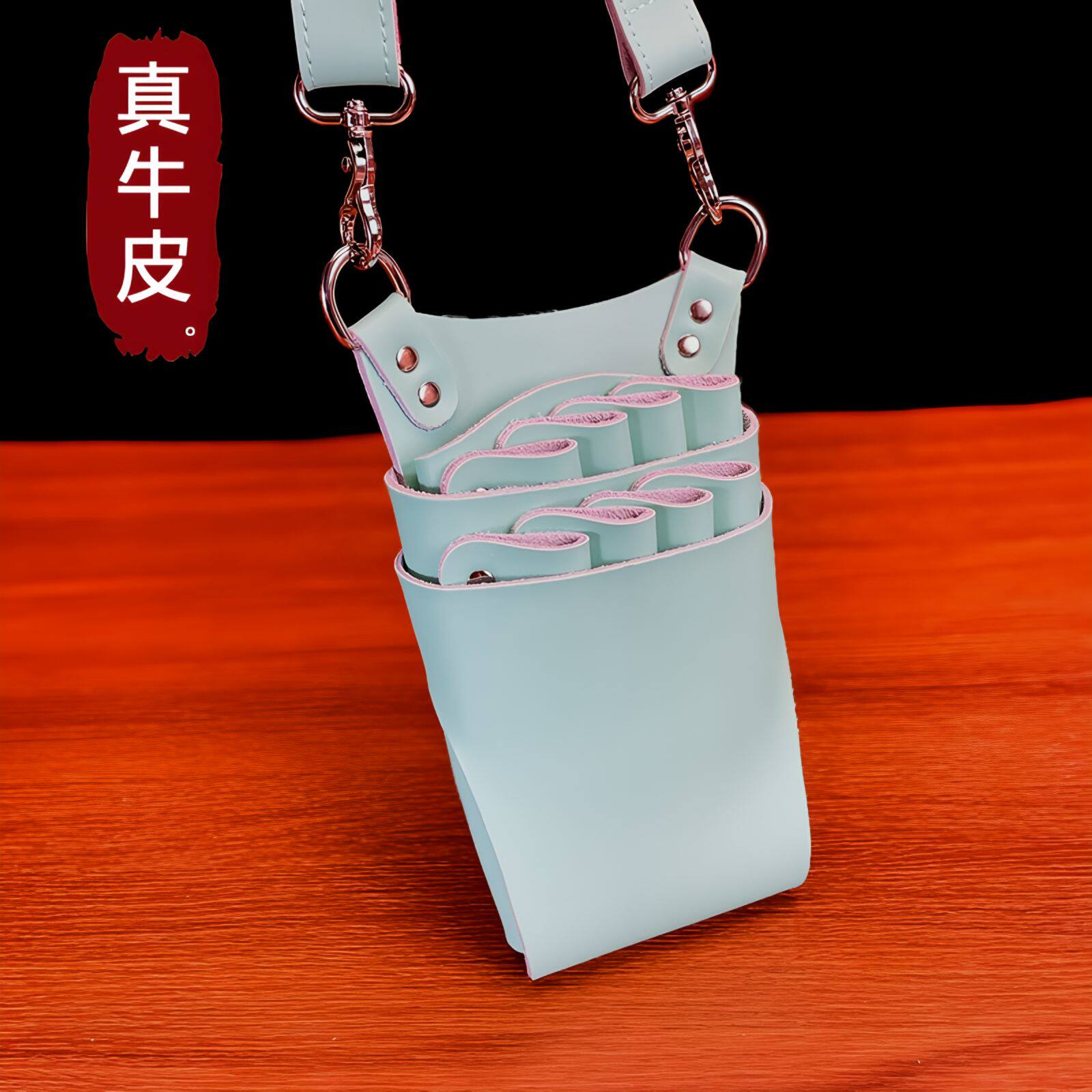 真皮发型师工具包腰包高端剪刀包宠物美容师牛皮剪子包大容量斜挎